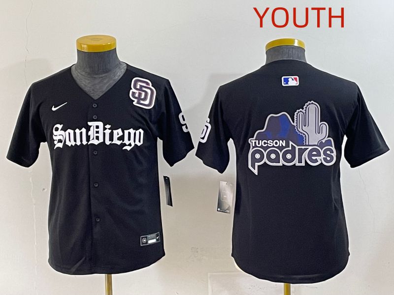 Youth 2025 San Diego Padres Blank Black Five generations Joint Name Nike MLB Jersey style 10